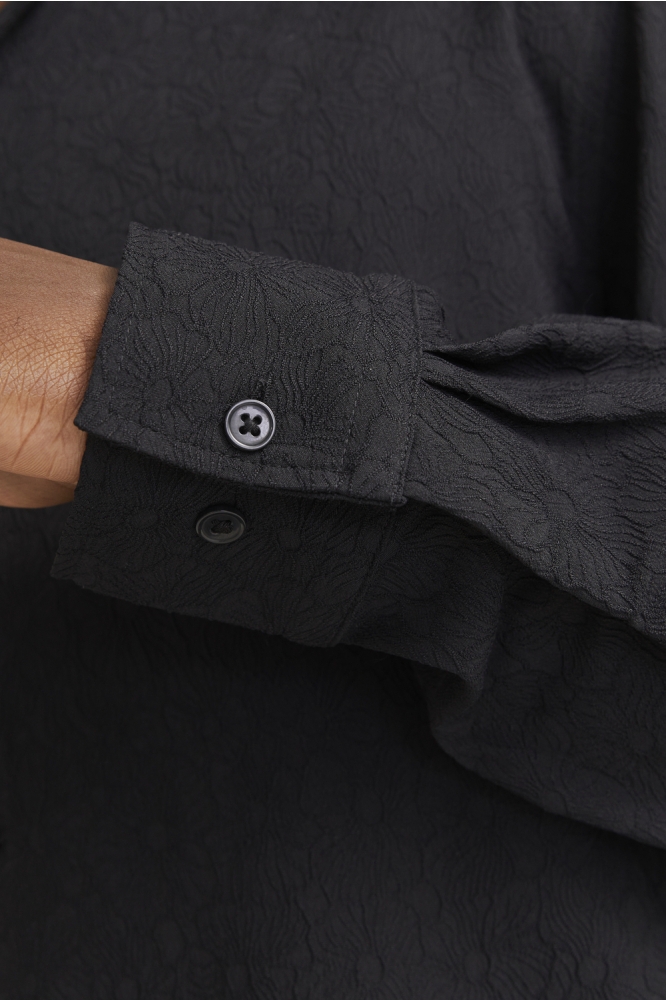JPRBLATREND JACQUARD L/S SHIRT STYD 12278765 BLACK